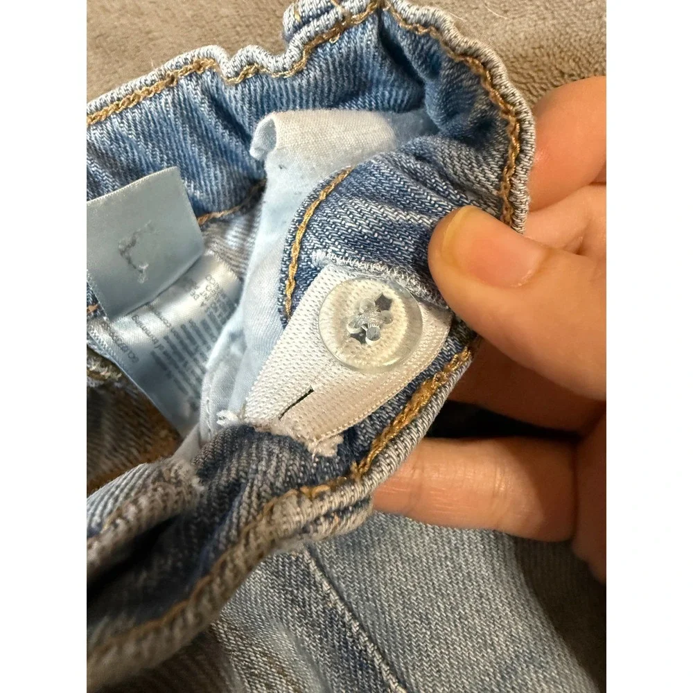 Oshkosh Size 5 Girl Light Wash Flare Jeans‎ Y2K Front Slit Causal Adjustable